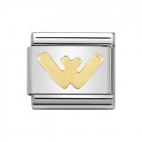 Nomination 18ct Gold Initial W Charm.