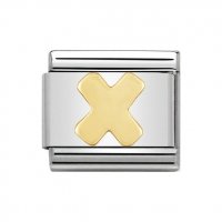 Nomination 18ct Gold Initial X Charm.