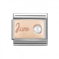 Nomination 9ct Rose Gold June Pearl Charm