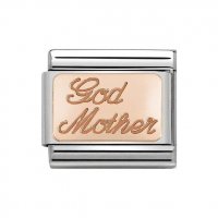 Nomination 9ct Rose Plate God Mother Charm