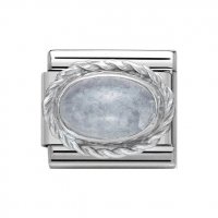 Nomination Silver Oval shaped Aquamarine Charm