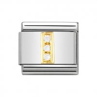 Nomination 18ct Gold CZ set Initial I Charm.