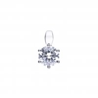 DiamonFire Silver Zirconia 1.50ct Solitaire Claw Set Necklet