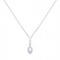 DiamonFire Sterling Silver Marquis Pave Pendant