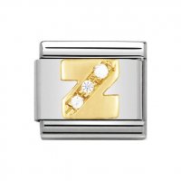 Nomination 18ct Gold CZ set Initial Z Charm.