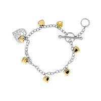 HEART OF YORKSHIRE T-BAR BRACELET WITH GOLD VERMEIL