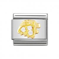 Nomination  18ct Gold CZ set Leo ZODIAC Charm.