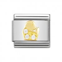 Nomination 18ct Gold CZ set Virgo ZODIAC Charm.