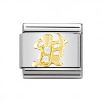 Nomination 18ct Gold CZ set Sagittarius ZODIAC Charm.
