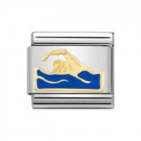 Nomination 18ct Classic Swimmer Blue Charm