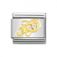 Nomination 18ct Gold CZ set Aquarius ZODIAC Charm.