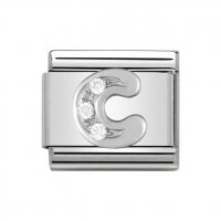 Nomination Silver Shine, CZ Initial C Charm.