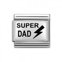 Nomination Silver Shine Classic Super Dad Charm