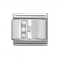 Nomination Silver Shine, CZ Initial H Charm.