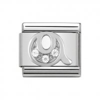Nomination Silver CZ Initial Q Charm.