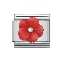 Nomination Classic Rose Gold & Red Flower Charm