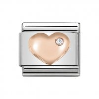 Nomination 9ct Rose CZ Heart Charm