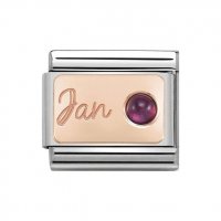 Nomination 9ct Rose Gold January Garnet Charm