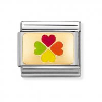 Nomination 18ct & Enamel Four Leaf Clover Charm.