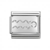 Nomination Silver Shine Zodiac Aquarius Charm.