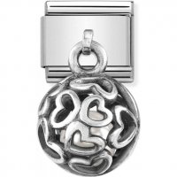 Nomination Classic Silver & White Pearl Hearts Caged Pendant Charm