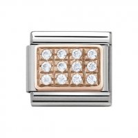 Nomination 9ct Rose Gold CZ set White Pave Charm.