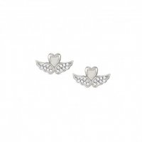 Sweetrock Silver & CZ Winged Heart Earrings