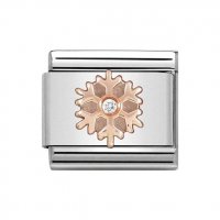 Nomination 9ct Rose white CZ Snowflake Charm