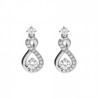 DiamonFire Sterling Silver Infinity Zirconia Drop Earrings