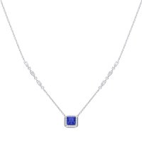 DiamonFire Sterling Silver Blue Zirconia Pendant