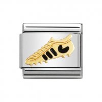 Nomination 18ct & Enamel Black Football Boot Charm.