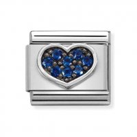 Nomination Silver Heart Blue CZ Charm