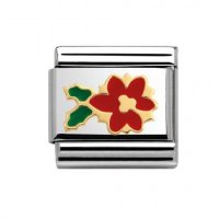 Nomination 18ct Gold Poinsettia Flower Charm.
