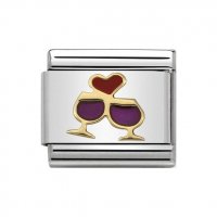 Nomination Enamel & 18ct Glasses with Heart Charm.