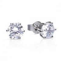 DiamonFire Silver Zirconia 4.00ct Solitaire Earrings