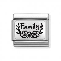 Nomination Silver Family with Flowers Charm