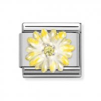 Nomination Silver CZ Yellow Flower cz Charm