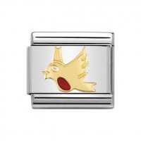 Nomination Robin Charm in 18ct Gold.