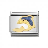 Nomination 18ct Gold & Enamel Dolphin Charm.