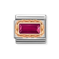 Nomination 9ct Rose Gold Rectangular Red Charm