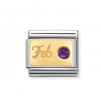 Nomination Gold February Amethyst Charm