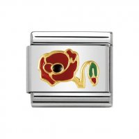 Nomination 18ct Gold & Enamel Poppy Charm.