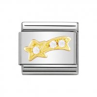 Nomination 18ct Gold CZ set White Shooting Star Charm.