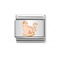 Nomination 9ct Rose Gold Cat Charm.