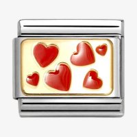 Nomination Smile Red Multi Hearts Enamel Charm