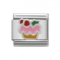 Nomination Classic Silver Cupcake Charm.