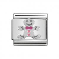 Nomination Classic Silver Gingerbread Man Charm.