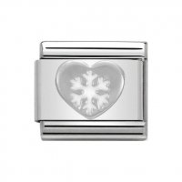 Nomination  Classic Silver Heart White Snowflake Charm.