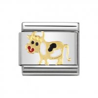 Nomination Enamel & 18ct Gold Cow  Charm.