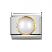 Nomination Gold Round shaped White Pearl Charm